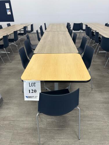 (3 ) WOOD TOP TABLES 35&rdquo; x 35&rdquo; x 29&rdquo;, (6) WOOD TOP TABLES 96&rdquo; x 36&rdquo; x 29&rdquo; W/ (40) ASSORTED CHAIRS <br/>(2ND FLOOR OFFICE, STAIRS ONLY, IN GIGAFACTORY)