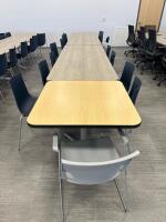(3 ) WOOD TOP TABLES 35&rdquo; x 35&rdquo; x 29&rdquo;, (6) WOOD TOP TABLES 96&rdquo; x 36&rdquo; x 29&rdquo; W/ (40) ASSORTED CHAIRS <br/>(2ND FLOOR OFFICE, STAIRS ONLY, IN GIGAFACTORY) - 3
