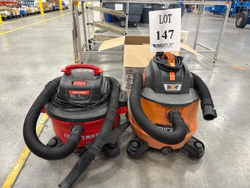 (1) CRAFTSMAN 12GAL VACCUM AND (1) RIDGID 14 GAL. VACCUM<br/> [LOCATION: GIGAFACTORY]