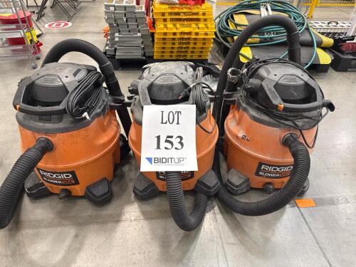 (3) RIDGID 16 GAL. VACUUMS<br/>(LOCATION: FORMATION)
