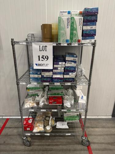 LOT OF ASSORTED CHEMICAL RESISTANCE GLOVES XS, S, M, L, XL W/ WIRE RACK<br/>(LOCATION: FORMATION)