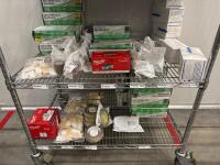 LOT OF ASSORTED CHEMICAL RESISTANCE GLOVES XS, S, M, L, XL W/ WIRE RACK<br/>(LOCATION: FORMATION) - 3