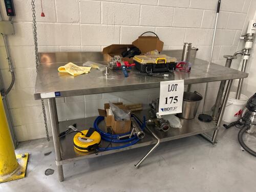 STAINLESS STEEL TABLES W/ CONTENT 72&rdquo; x 29 x 33&rdquo; <br/>(LOCATION: ANODE MIXING)