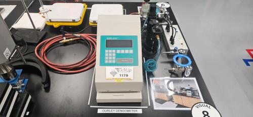 Genuine Gurley 4340 Automatic Densometer, w/ Wilkerson X06-02-000 Polycarbonate Filtration Unit
