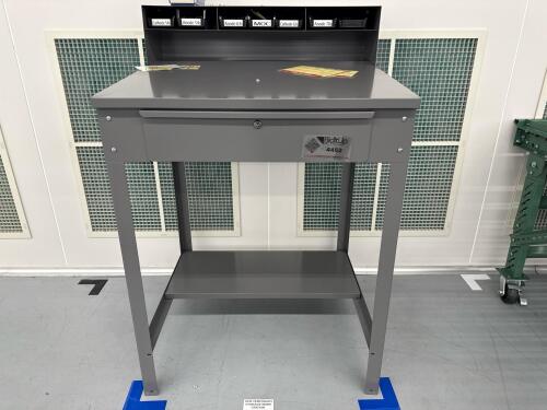 Steel work table with drawer
