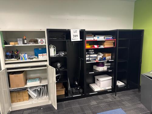 (4) STORAGE CABINETS W/ CONTENT (LOCATION: BLUE MILE OFFICE B133)