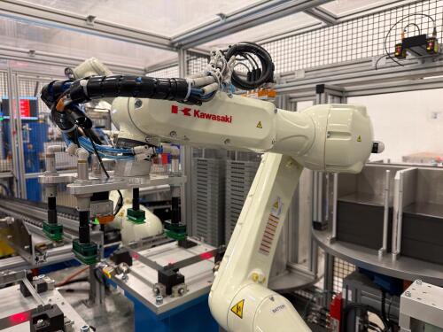 Kawasaki Robot Controller, Kawasaki HMI Programming Pendant, & Kawasaki Robot Arm