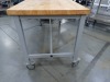 ROLLING WOOD TOP WORK TABLE 72x30x34in - 3