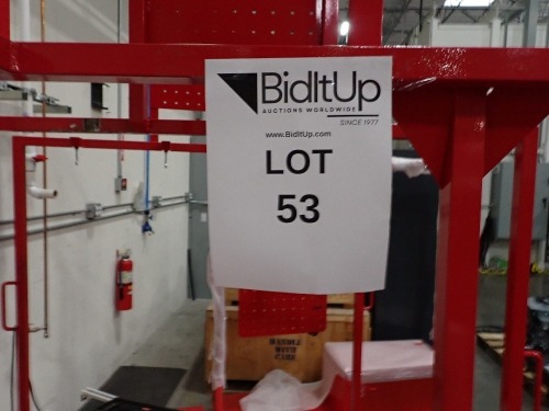 LOT OF 5 CUSTOM BUILT ROLLING TV STANDS RED 63x98in