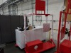 LOT OF 5 CUSTOM BUILT ROLLING TV STANDS RED 63x98in - 3
