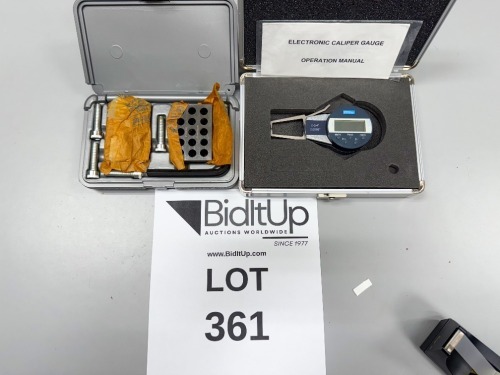 Lot of (2) Fowler Precision Equipment (1) ELECTRONIC CALIPER OD GAUGE 0-0.4" (1) 1-2-3 BLOCK SET