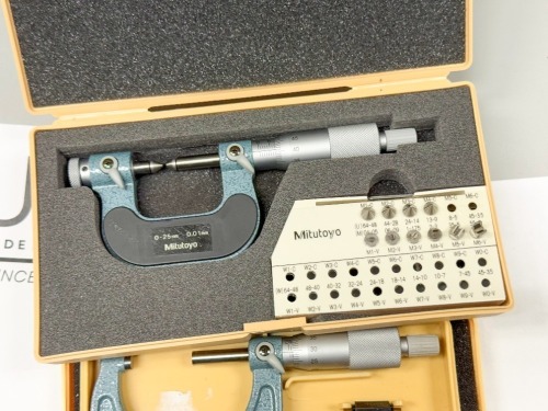 Lot of (3) Mitutoyo Micrometers 0-25mm up to 75mm