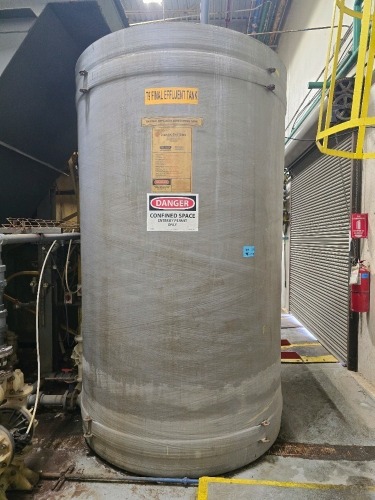 Belding #C-CFV-E-2081 2,081 Gallon Effluent Tank and Lightnin 1750 RPM Agitator - LATE REMOVAL