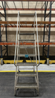 Triarc 7 Step Aluminum Safety Rolling Ladder, 350 lb. Max Capacity