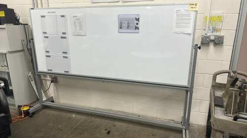LOT (2) DOUBLE SIDED ROLLING WHITE BOARDS