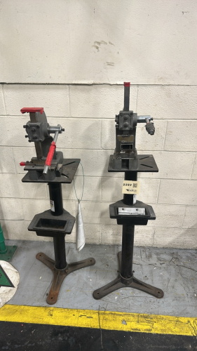 LOT (2) SMALL PRESSES WITH PEDESTALS