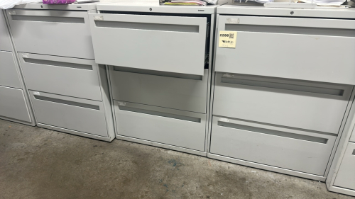 LOT (6) HON GRAY 3-DRW LATERAL FILES
