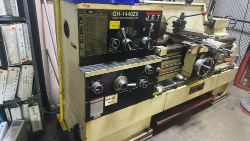 JET GH-1440ZX GEARED HEAD PRECISION LATHE, 91&rdquo; L x 23 1/2&rdquo; D x 50 1/2&rdquo; H