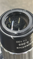 LOT (3) MITUTOYO OBJECTIVES, (2) MITUTOYO QV-OBJECTIVE SL 2.5x / 0.14, F=100, (1) QV-OBJECTIVE 1X / 0.055, F=100 - 4