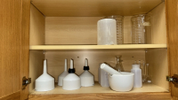 LOT ASST&rsquo;D LABORATORY GLASSWARE, PLASTICWARE AND PORCELAIN FUNNELS - 8