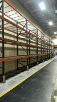 LOT (11) SEC. OF ASST'D PALLET RACKING WITH (68) BEAMS, (68) WIRE TRAYS, UPRIGHT ARE APPORX. 16&rsquo; FT HEIGHT 48&rdquo; W