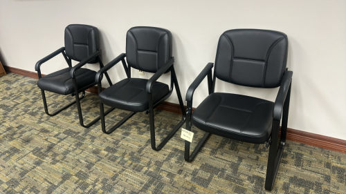 LOT (3) BLACK SIDE CHAIRS
