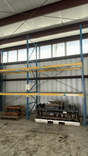 LOT (3) SEC. OF PALLET RACKING WITH (12) BEAMS, (12) WIRE TRAYS, UPRIGHT ARE APPORX. 15&rsquo; FT HEIGHT 48&rdquo; W