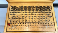 Metric Minus Gauge Block Set, Model M-1mm, 1.52-7.70mm Range, Wood Case