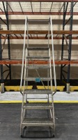 Triarc 7 Step Aluminum Safety Rolling Ladder, 350 lb. Max Capacity