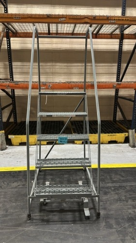 Cotterman 5 Step Safety Rolling Ladder, 450 lb. Max Capacity
