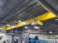 Lot (2) CraneMann 3 Ton Single Girder Overhead Bridge Cranes, (1) Detroit 3 Ton Electric Wire Rope Hoist and (1) Konecranes 3 Ton Electric Wire Rope Hoist ~35ft. Span / ~30ft. Length; Crane Runway Railing - 2
