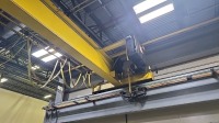 Lot (2) CraneMann 3 Ton Single Girder Overhead Bridge Cranes, (1) Detroit 3 Ton Electric Wire Rope Hoist and (1) Konecranes 3 Ton Electric Wire Rope Hoist ~35ft. Span / ~30ft. Length; Crane Runway Railing - 9