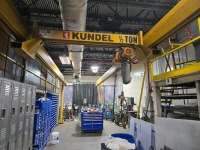 Kundel 1/2 Ton Crane With Electric Chain Hoist, and Crane Runway Structure, 10ft. Span, 34ft. Length