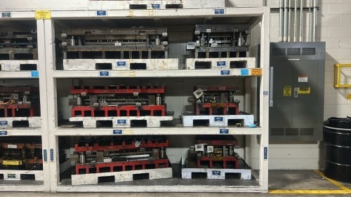 Heavy Duty 4- Shelf Die Rack- 127"W x 38&rdquo;D x 110&rdquo;H, 12,000 Max Lbs Per Shelf, CONTENTS NOT INCLUDED
