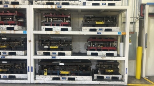Heavy Duty 4- Shelf Die Rack- 128"W x 32"D x 103&rdquo;H, 12,000 Max Lbs Per Shelf, CONTENTS NOT INCLUDED