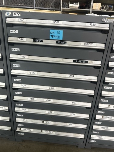 Rousseau Metal Heavy Duty 9 Drawer Cabinet , 36?W X 24?D X 60?H