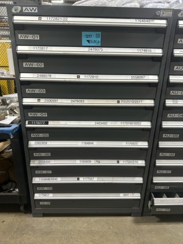 Rousseau Metal Heavy Duty 9 Drawer Cabinet , 36?W X 24?D X 60?H