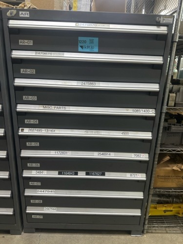 Rousseau Metal Heavy Duty 9 Drawer Cabinet , 36?W X 24?D X 60?H