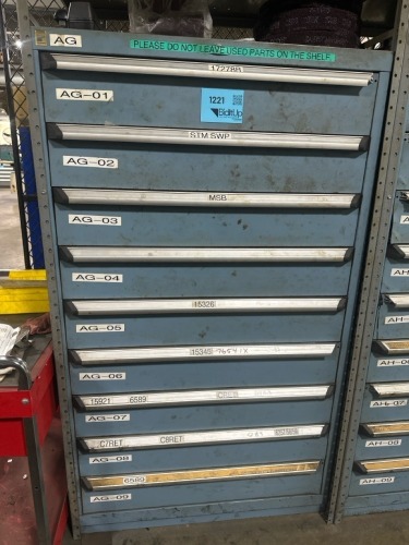 Rousseau Metal Heavy Duty 9 Drawer Cabinet, 35?W X 24.5&rdquo;D X 60?H