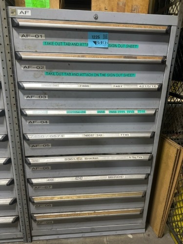 Rousseau Metal Heavy Duty 9 Drawer Cabinet, 35?W X 24&rdquo;D X 60?H