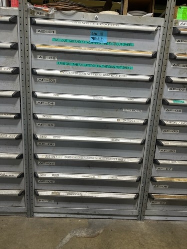 Rousseau Metal Heavy Duty 9 Drawer Cabinet , 35?W X 24&rdquo;D X 60?H