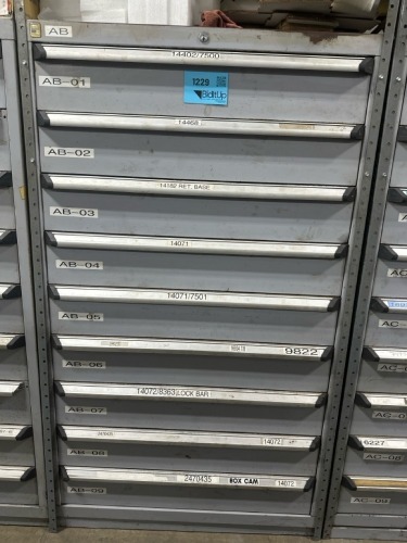 Rousseau Metal Heavy Duty 9 Drawer Cabinet, 35?W X 24&rdquo;D X 60?H