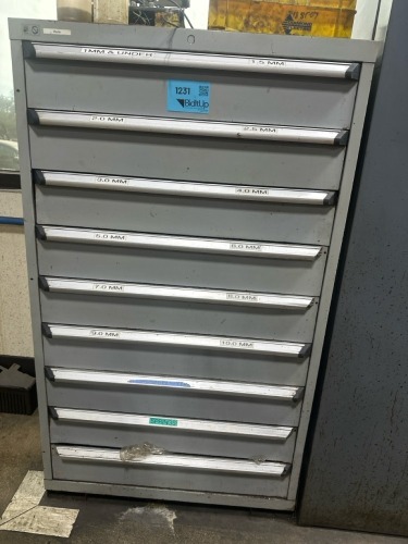 Rousseau Metal Heavy Duty 9 Drawer Cabinet, 35?W X 24&rdquo;D X 60?H With Asst&rsquo;d Metal Plates and Parts