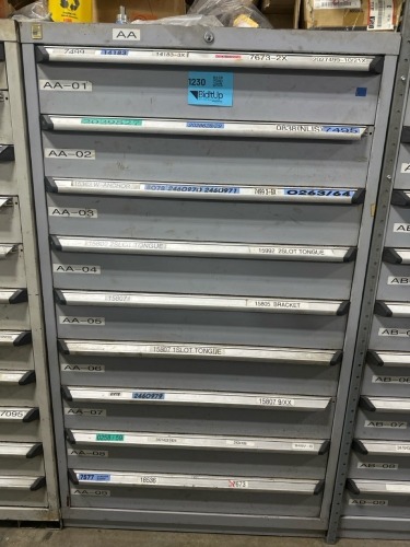 Rousseau Metal Heavy Duty 9 Drawer Cabinet , 35?W X 24&rdquo;D X 60?H