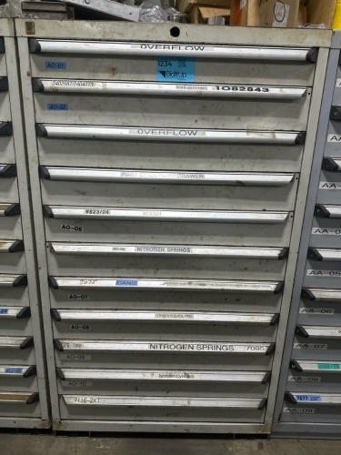 Rousseau Metal Heavy Duty 11 Drawer Cabinet, 35?W X 24&rdquo;D X 60?H