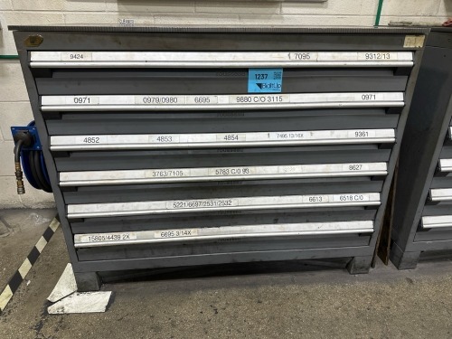 Rousseau Metal Heavy Duty 6 Drawer Cabinet, 48?W X 24&rdquo;D X 38?H, With 1/2&rdquo; Metal Plate on Top