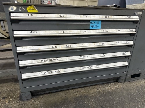 Rousseau Metal Heavy Duty 5 Drawer Cabinet, 48?W X 24&rdquo;D X 34?H, With 1/2&rdquo; Metal Plate on Top