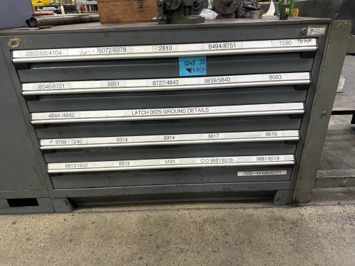 Rousseau Metal Heavy Duty 5 Drawer Cabinet , 48?W X 24&rdquo;D X 34?H, With 1/2&rdquo; Metal Plate on Top
