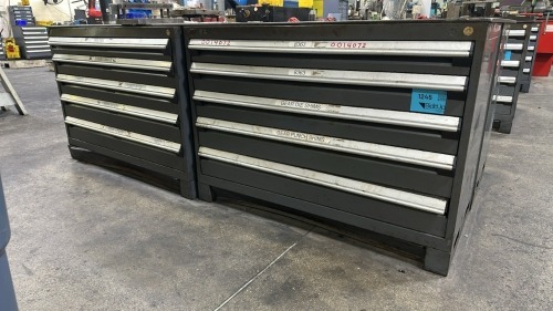 LOT (4) Rousseau Metal Heavy Duty 5 Drawer Cabinet, 48?W X 24&rdquo;D X 34?H, With 1/2&rdquo; Metal Plate on Top