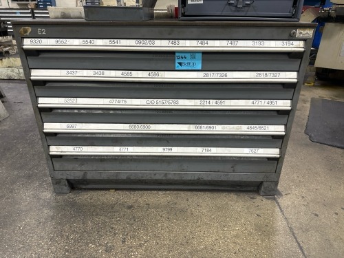 Rousseau Metal Heavy Duty 5 Drawer Cabinet, 48?W X 24&rdquo;D X 34?H, With 1/2&rdquo; Metal Plate on Top
